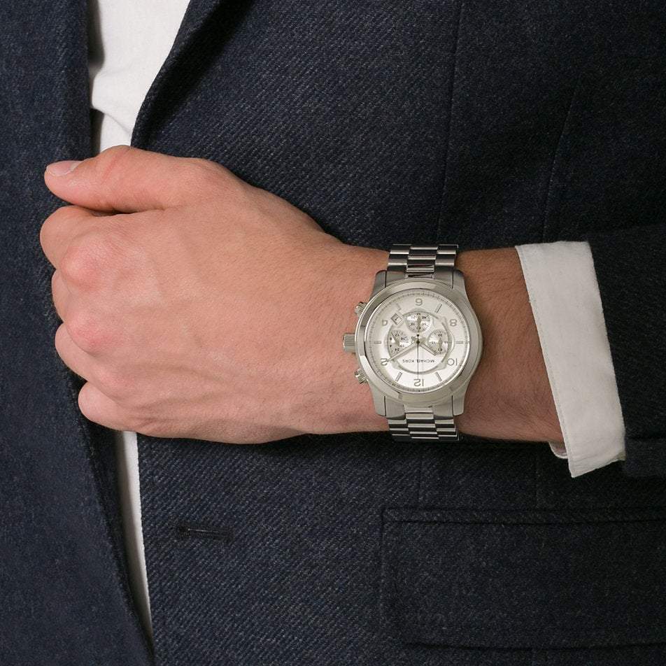 Michael Kors Runway Chronograph Silver-Tone Men's Watch - MK8086