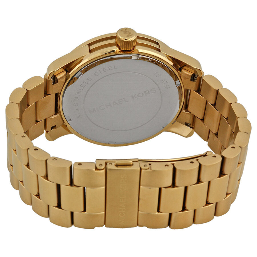 Michael Kors Runway Reloj de pulsera de cuarzo dorado con esfera de champán para mujer MK5473