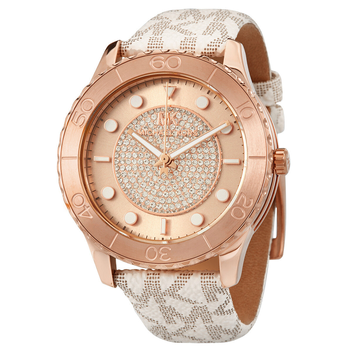 Michael Kors Runway Reloj de cuarzo con esfera rosa para mujer MK6980