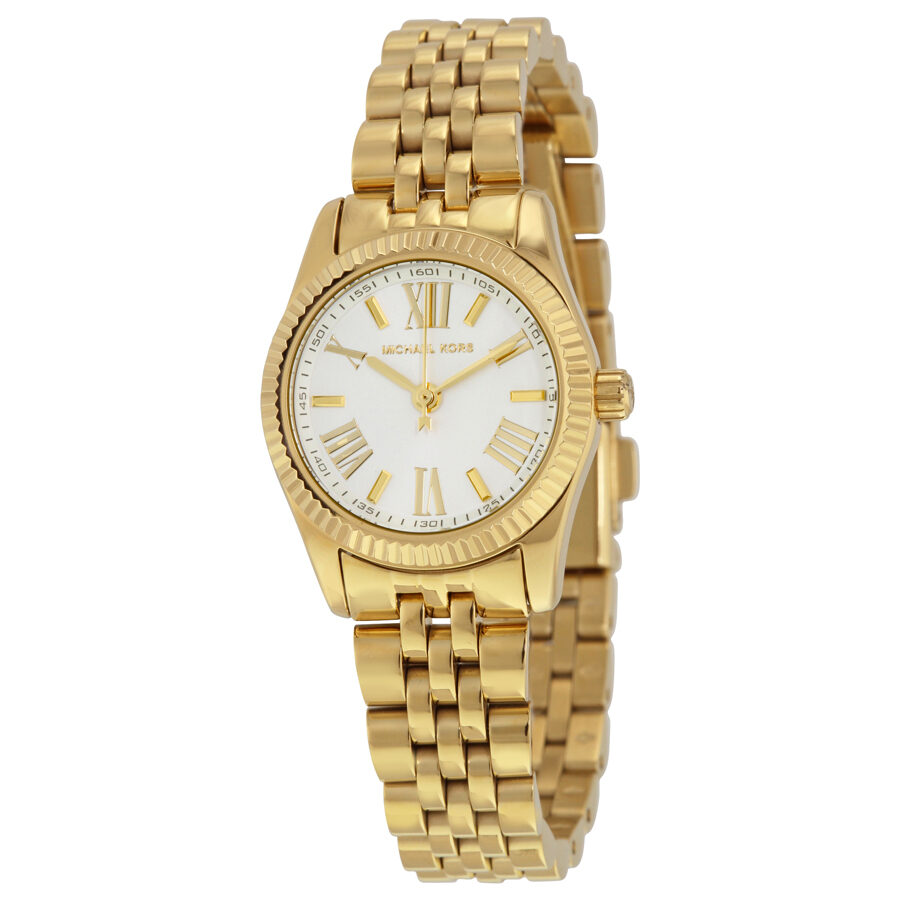Michael Kors Reloj de mujer de acero inoxidable en tono dorado con esfera plateada MK3229
