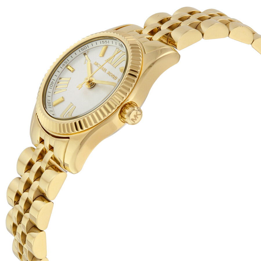 Michael Kors Reloj de mujer de acero inoxidable en tono dorado con esfera plateada MK3229