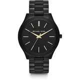 Michael Kors Slim Runway Negro Ion-plateado Reloj Unisex MK3221