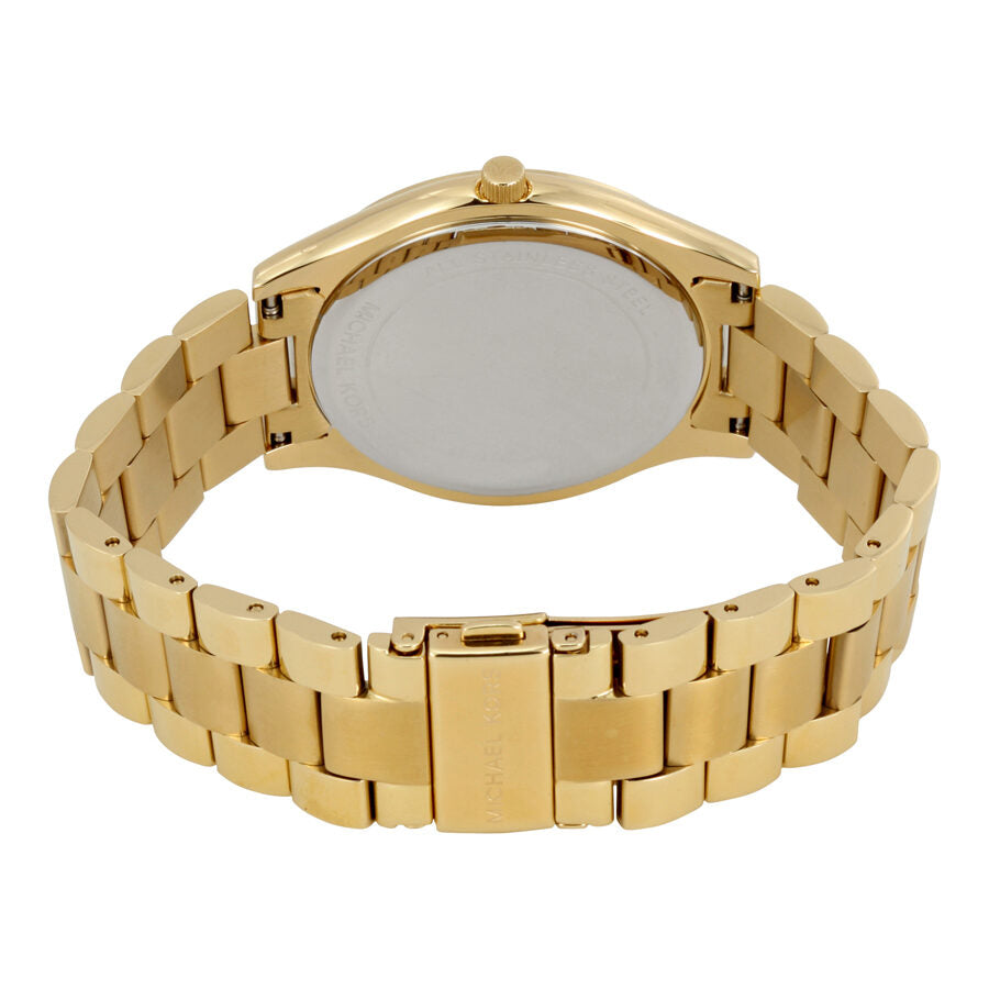 Michael Kors Slim Runway Black Dial Gold Women's Watch - MK3478