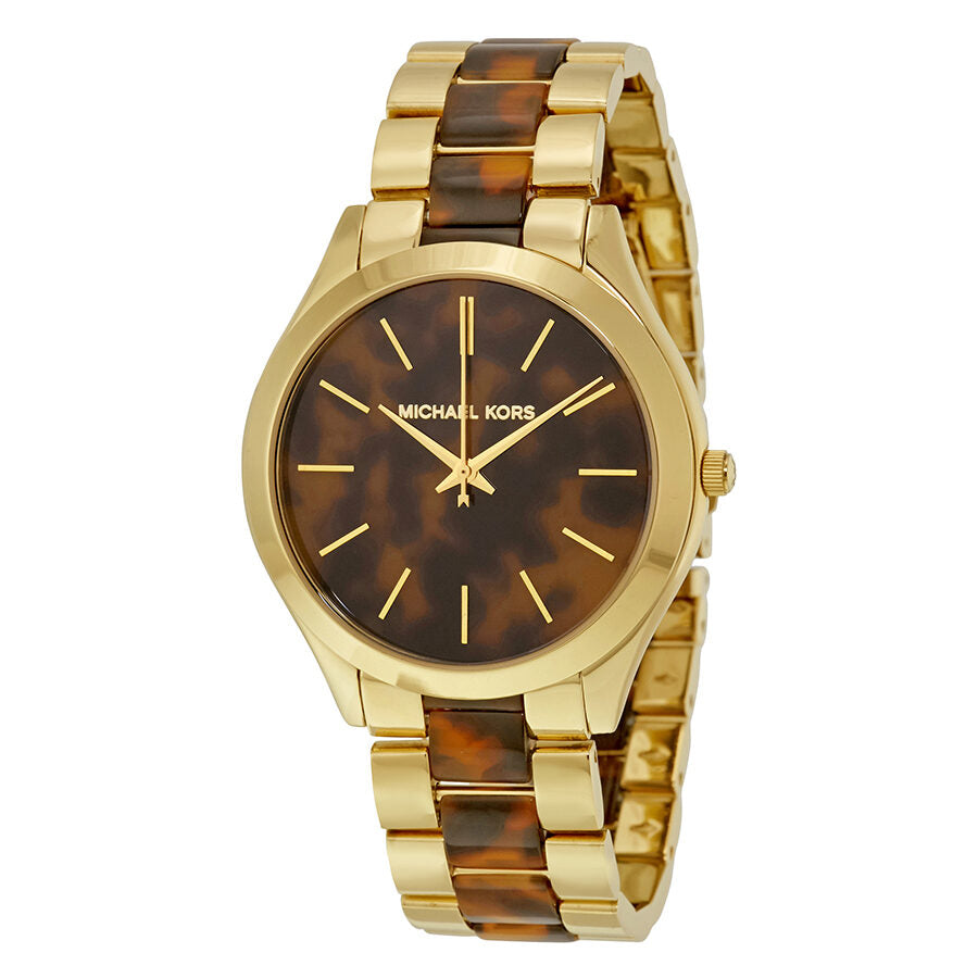 Michael Kors Slim Runway Tortoise-shell Dial Ladies Watch MK4284