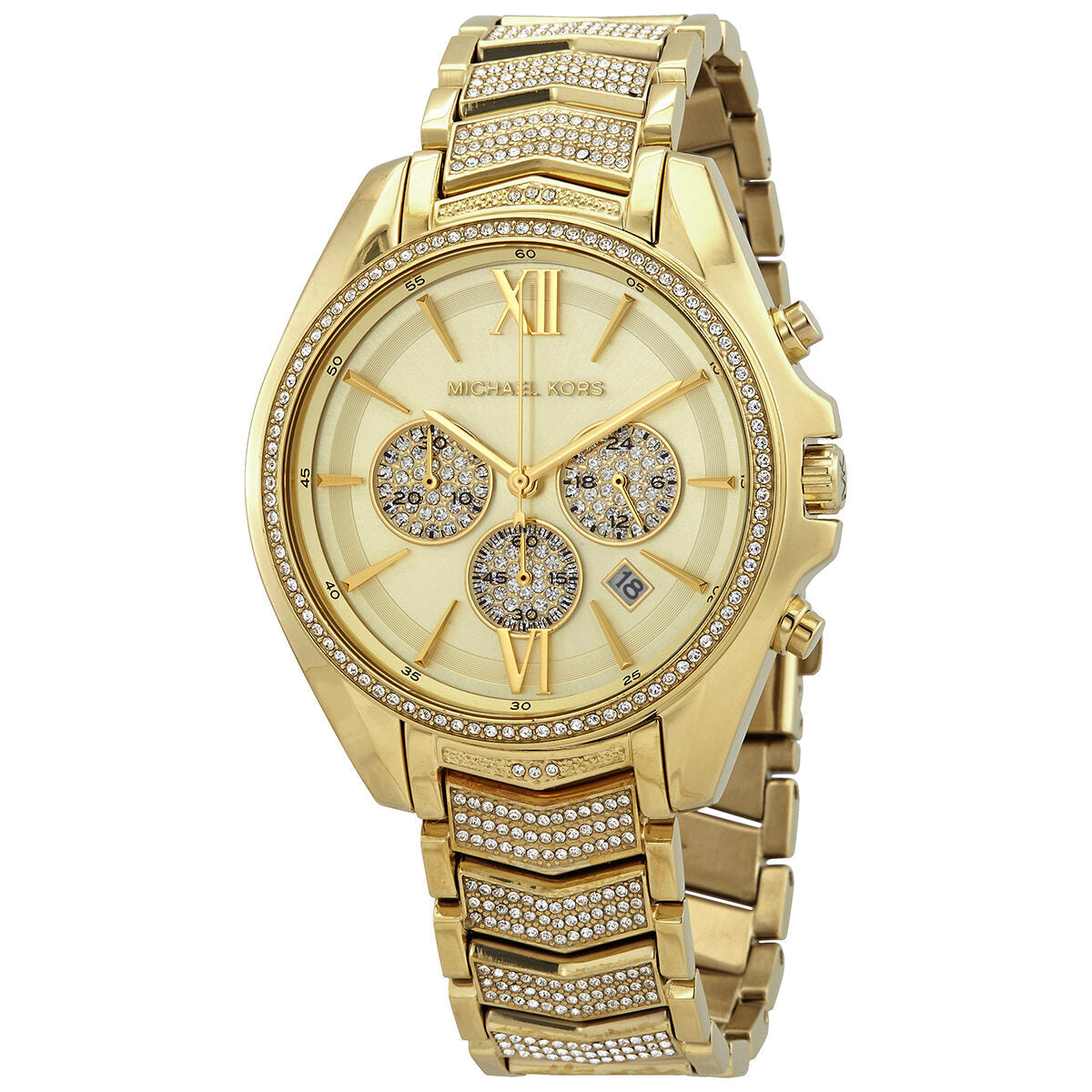 Michael Kors Whitney Chronograph Quartz Crystal Gold Dial Women's Watch - MK6729