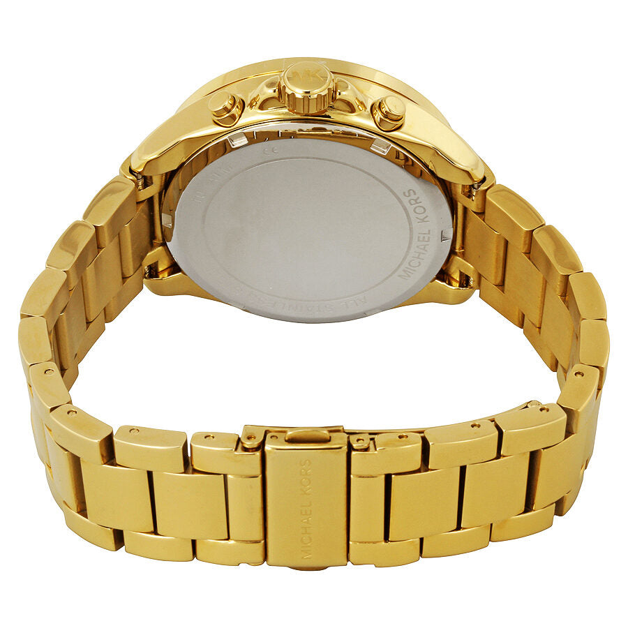 Michael Kors Wren Chronograph Pave Dial Gold Women's Watch - MK6095