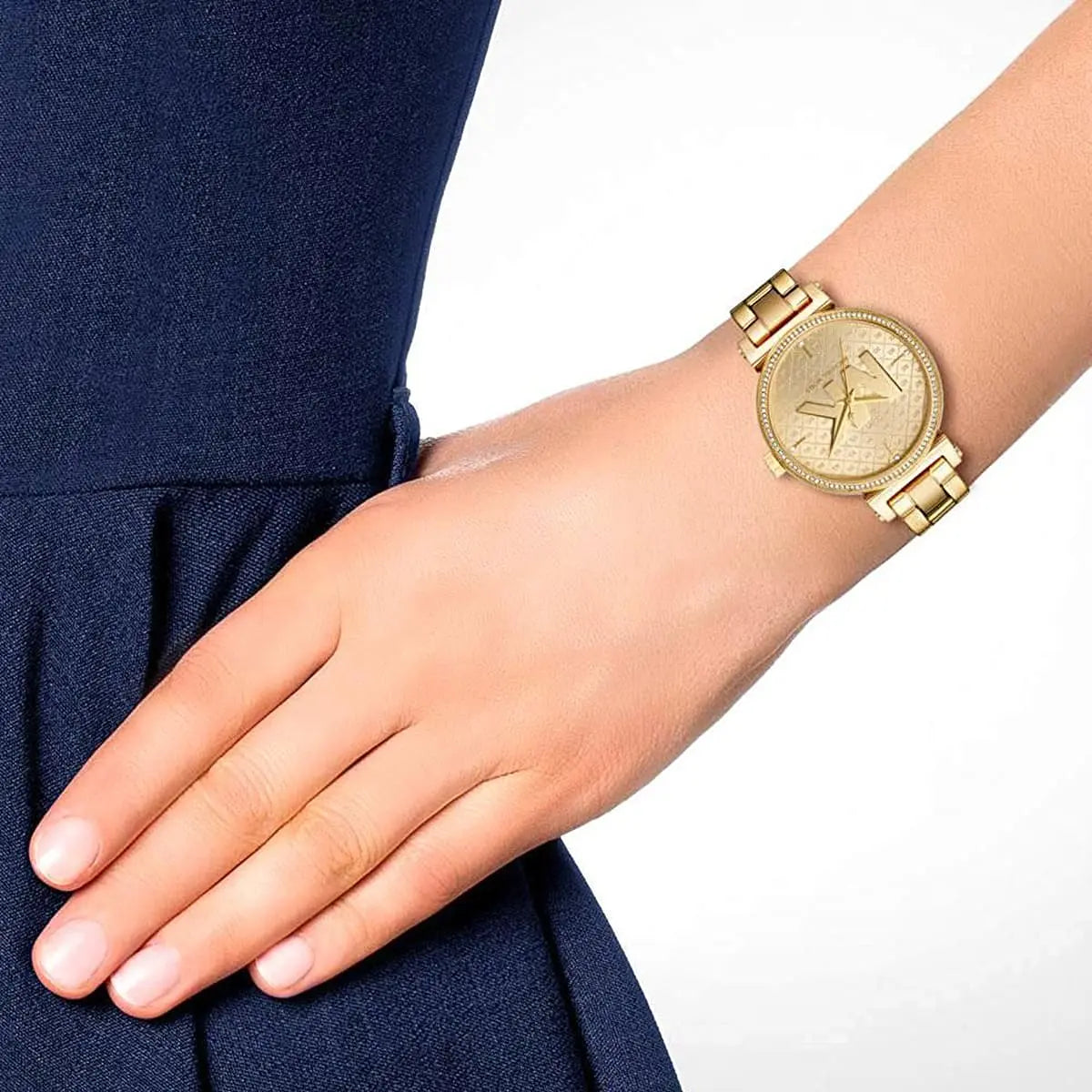Michael Kors Sofie Quartz Crystal Gold Dial Ladie Women's Watch - MK4334