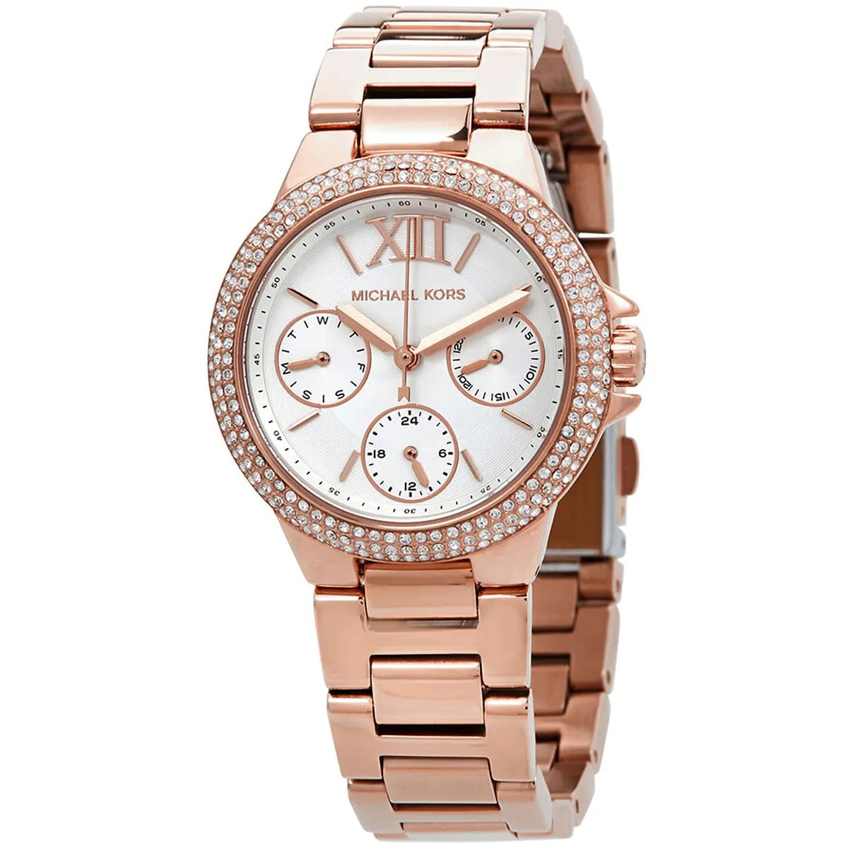 Michael Kors Camille Cronógrafo Cuarzo Cristal Esfera Blanca Reloj Mujer MK6845