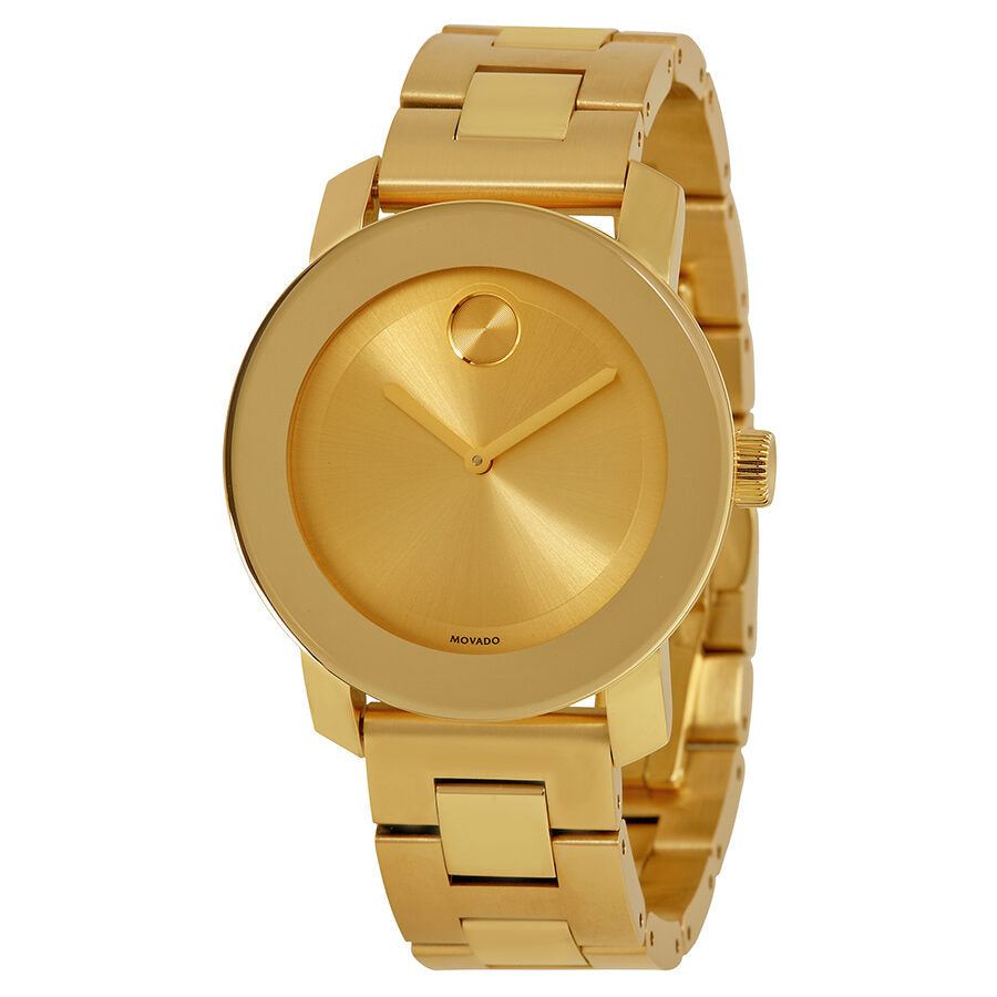 Movado Bold champagne dial yellow gold ion plated watch with matching bracelet