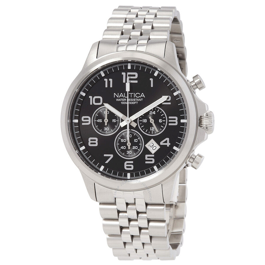 Nautica NCT Blue Ocean Chronograph Quartz Black Dial Men's Watch NAPBOS405 - The Watches Men & Co