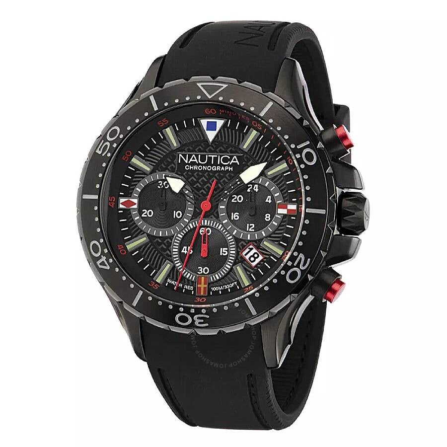 Nautica Nst Chronograph Quartz Black Dial Men's Watch NAPNSF202 - The Watches Men & Co