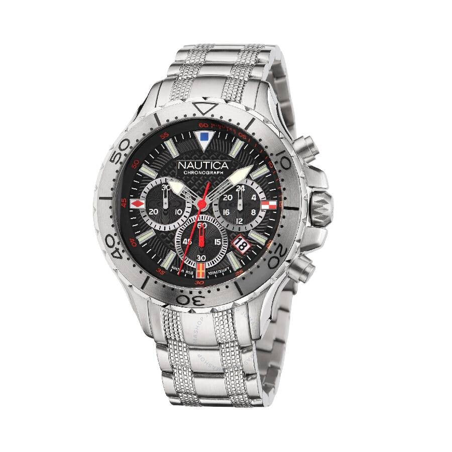 Nautica Nst Chronograph Quartz Black Dial Men's Watch NAPNSF204 - The Watches Men & Co