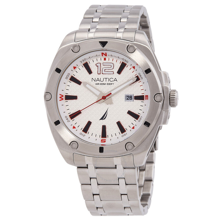 Nautica Tin Can Bay White Dial Men's Watch NAPTCS221 - The Watches Men & Co