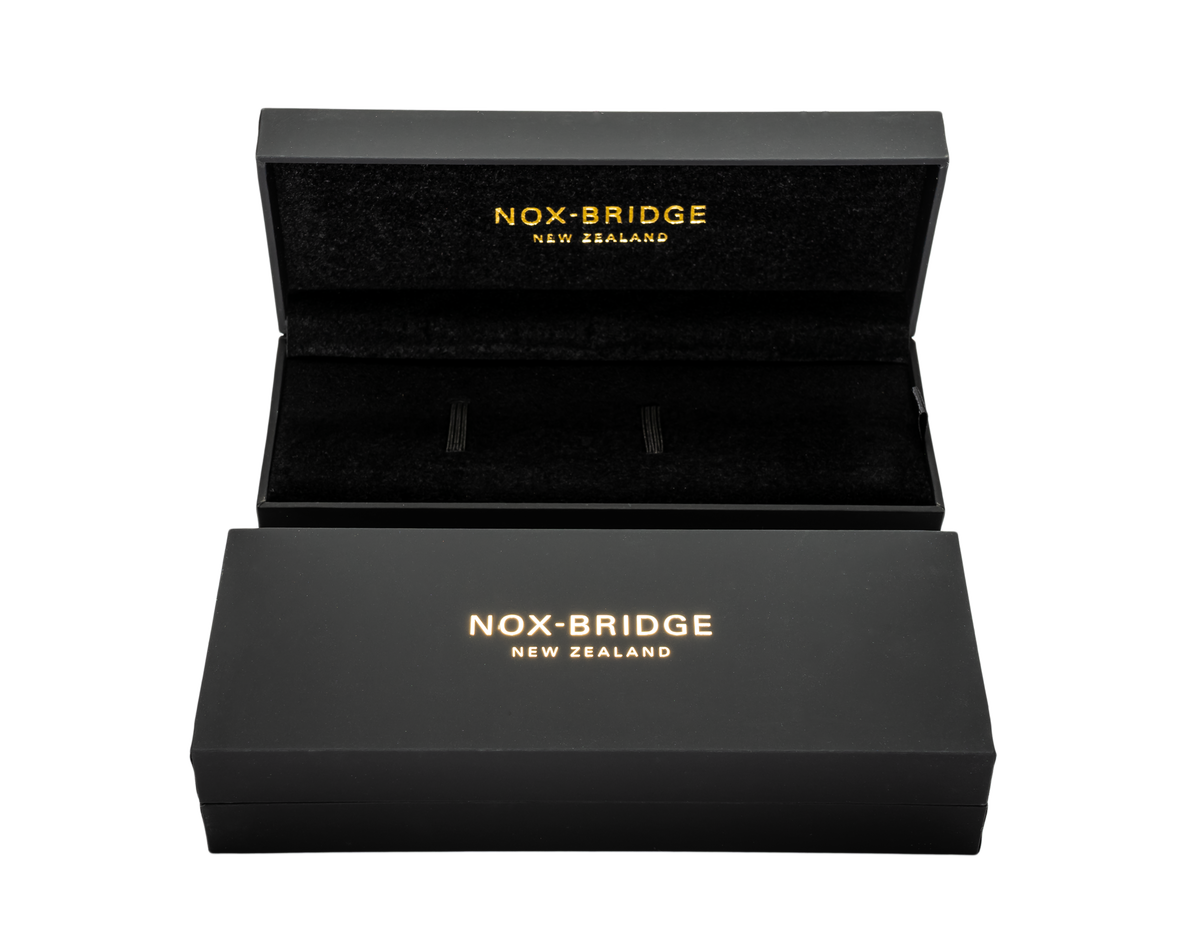 Noxbridge Revo watch presentation box with gold branding
