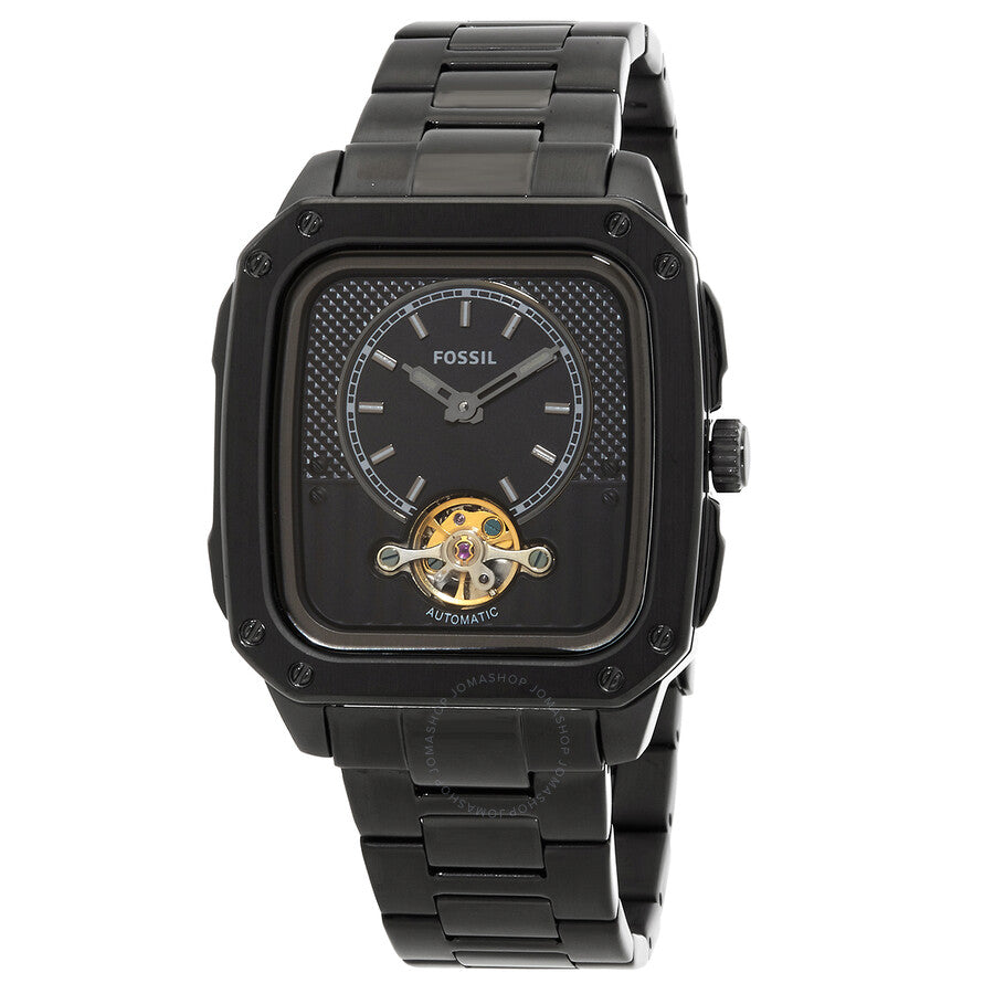 Open Box - Fossil Inscription Automatic Black Dial Men's Watch ME3238 - The Watches Men & Co