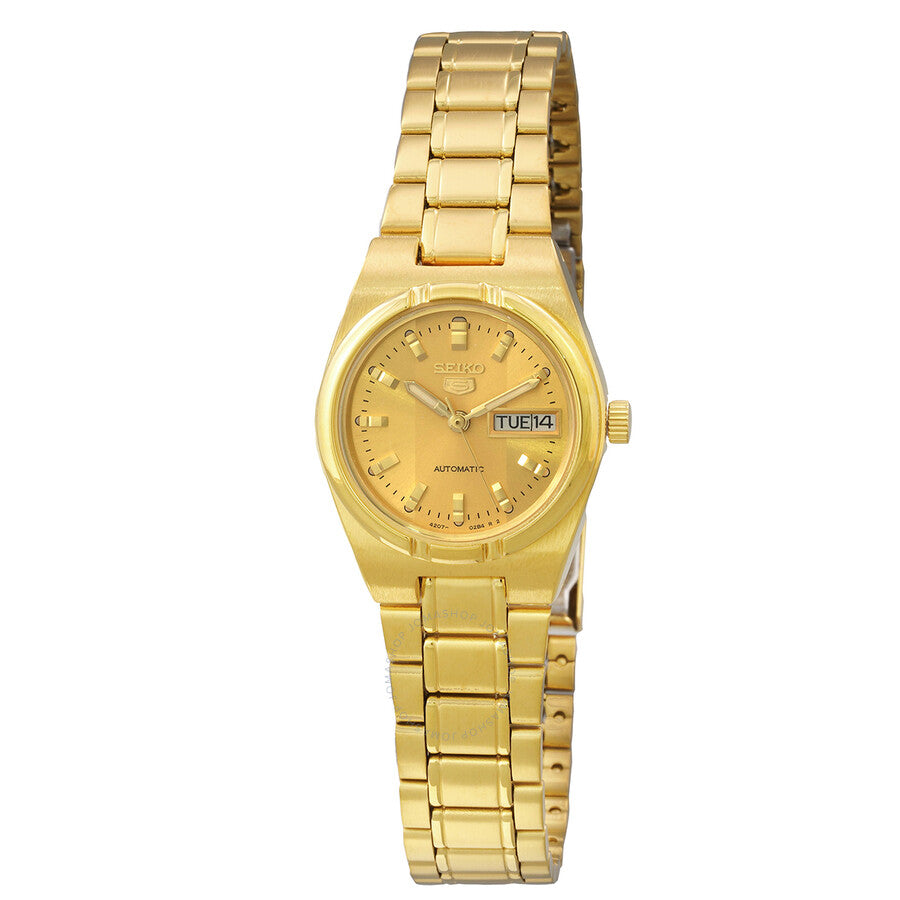 Open Box - Seiko Series 5 Automatic Gold Dial Ladies Watch SYM600K1 - The Watches Men & Co