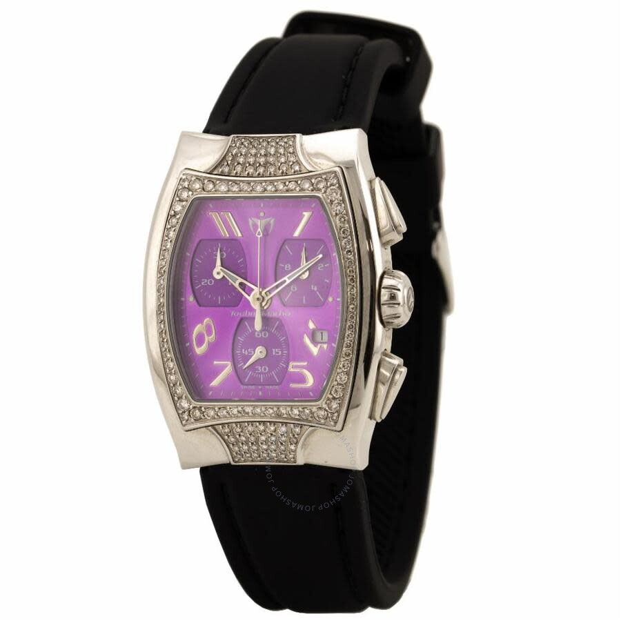 Pre-owned Technomarine TechnoSquare Purple Dial Ladies Watch DTSC09-BKA - The Watches Men & Co
