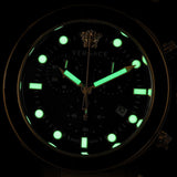 Versace Greca Dome Chronograph Black Dial Gold Steel Strap Watch for Men - VE6K00523 VE6K00523 - Image 9