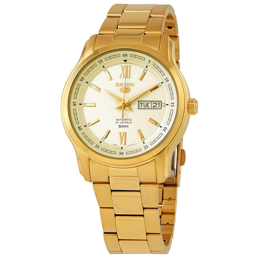 Seiko 5 Automatic Champagne Dial Men's Watch SNKP20K1S - The Watches Men & Co