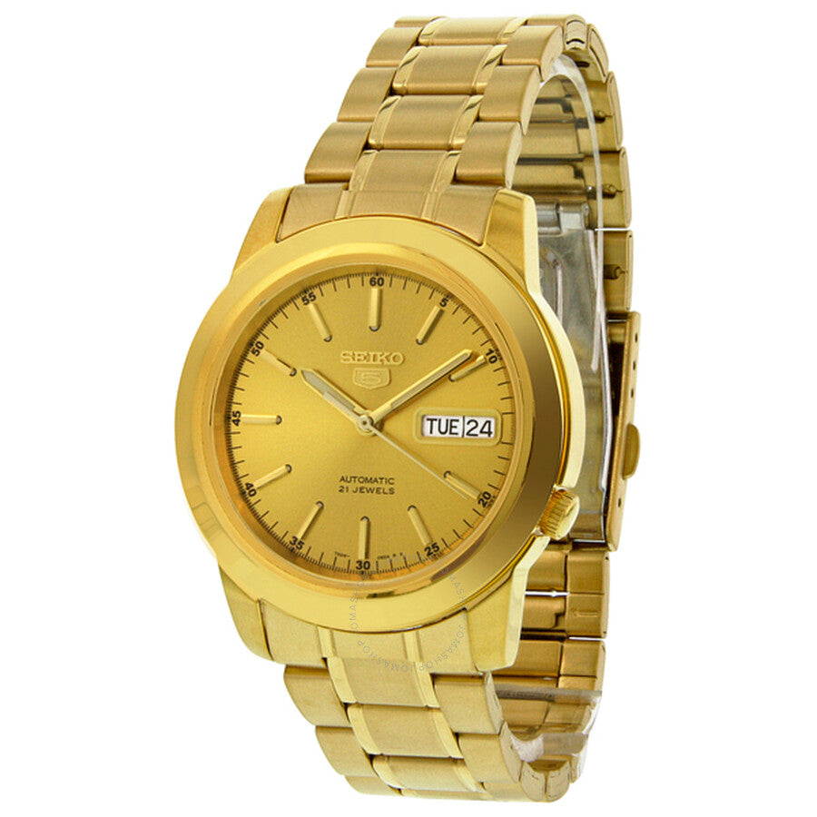 Seiko 5 Automatic Champagne Dial Yellow Gold-tone Men's Watch SNKE56