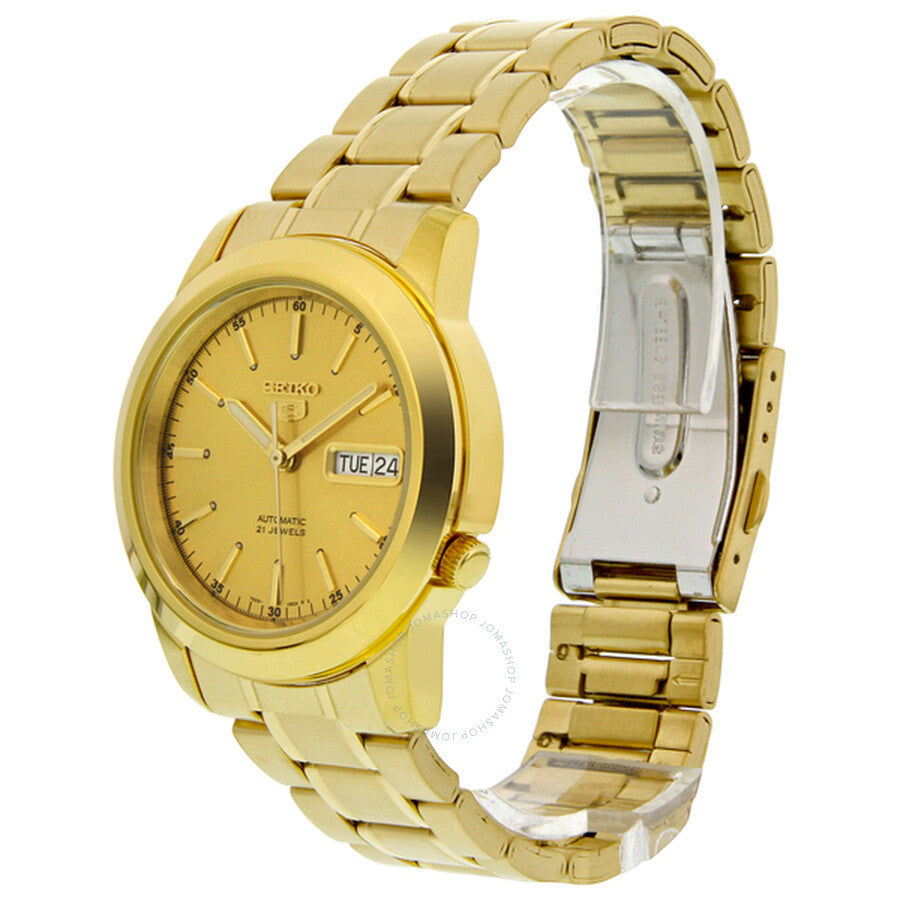 Seiko 5 Automatic Champagne Dial Yellow Gold-tone Men's Watch SNKE56 - The Watches Men & Co #3