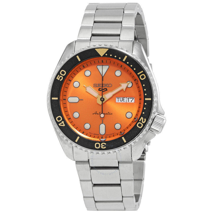 Seiko 5 Automatic Orange Dial Men's Watch SRPD59 - Watches of America
