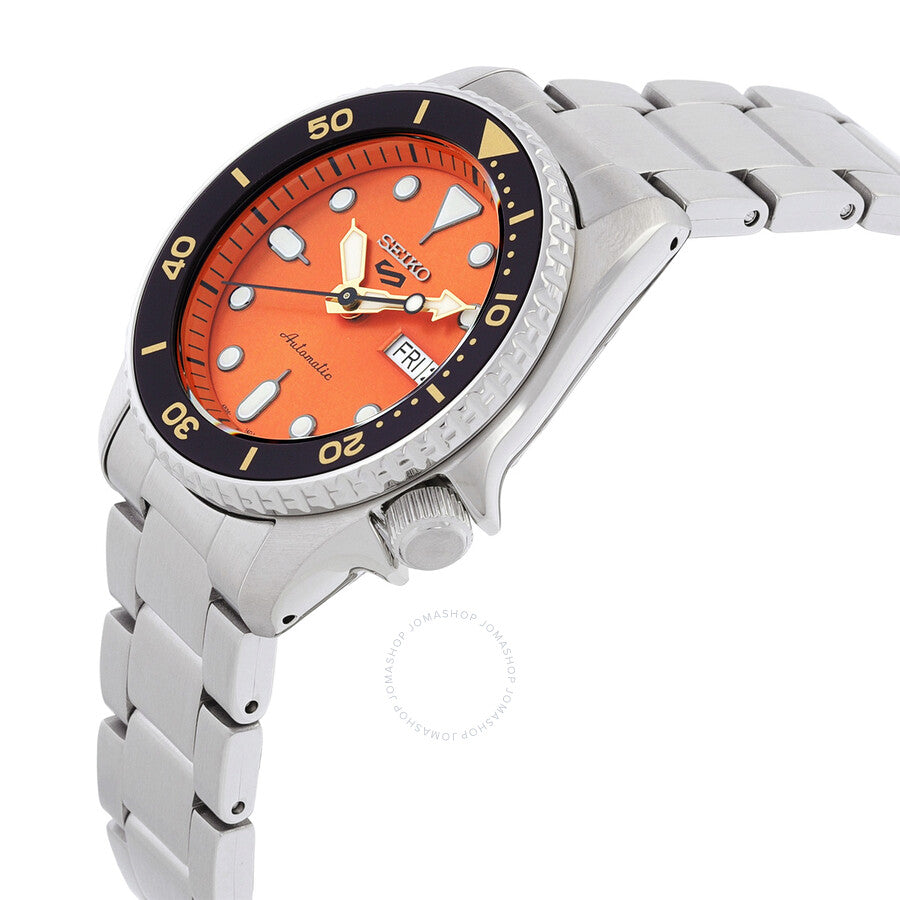 Seiko Seiko 5 Automatic Orange Dial Unisex Watch SRPK35 - The Watches Men & Co #2