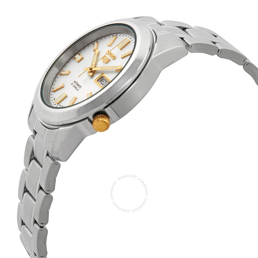 Seiko 5 Automatic Silver Dial Men's Watch SNKK09K1 - The Watches Men & Co #2