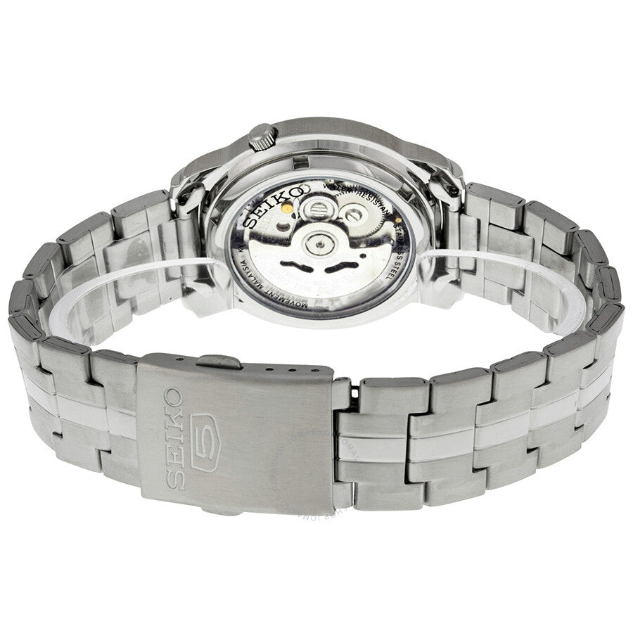 Seiko 5 Automatic Silver Dial Stainless Steel Men's Watch SNKK65 - The Watches Men & Co #3