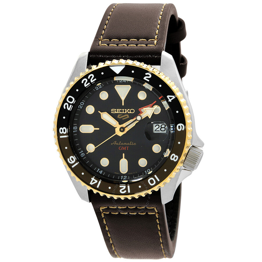 Seiko 5 Sports SKX GMT Automatic Black Dial Men's Watch SSK036 - The Watches Men & Co