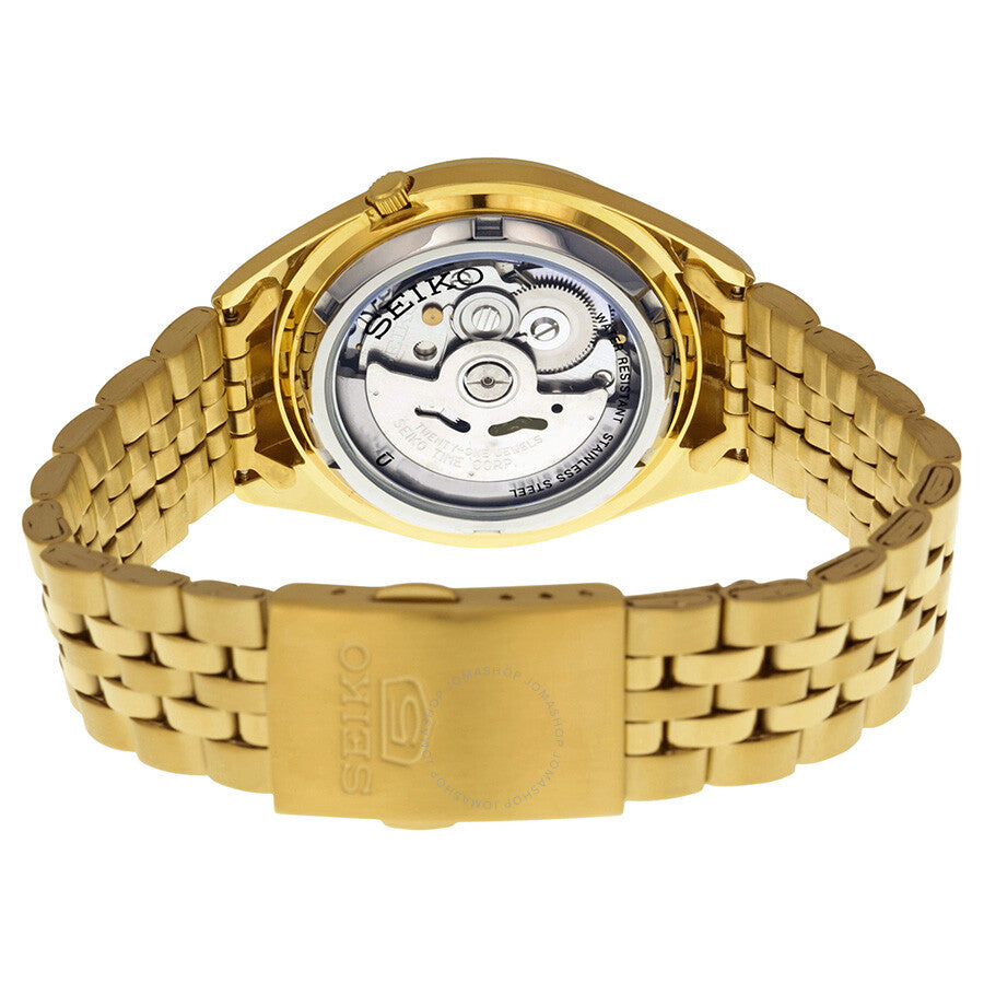 Seiko 5 Vintage Automatic Black Dial Yellow Gold-plated Men's Watch SNKL40 - The Watches Men & Co #3