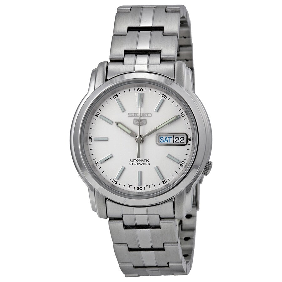 Seiko Automatic White Dial Stainless Steel Men's Watch SNKL75 - The Watches Men & Co