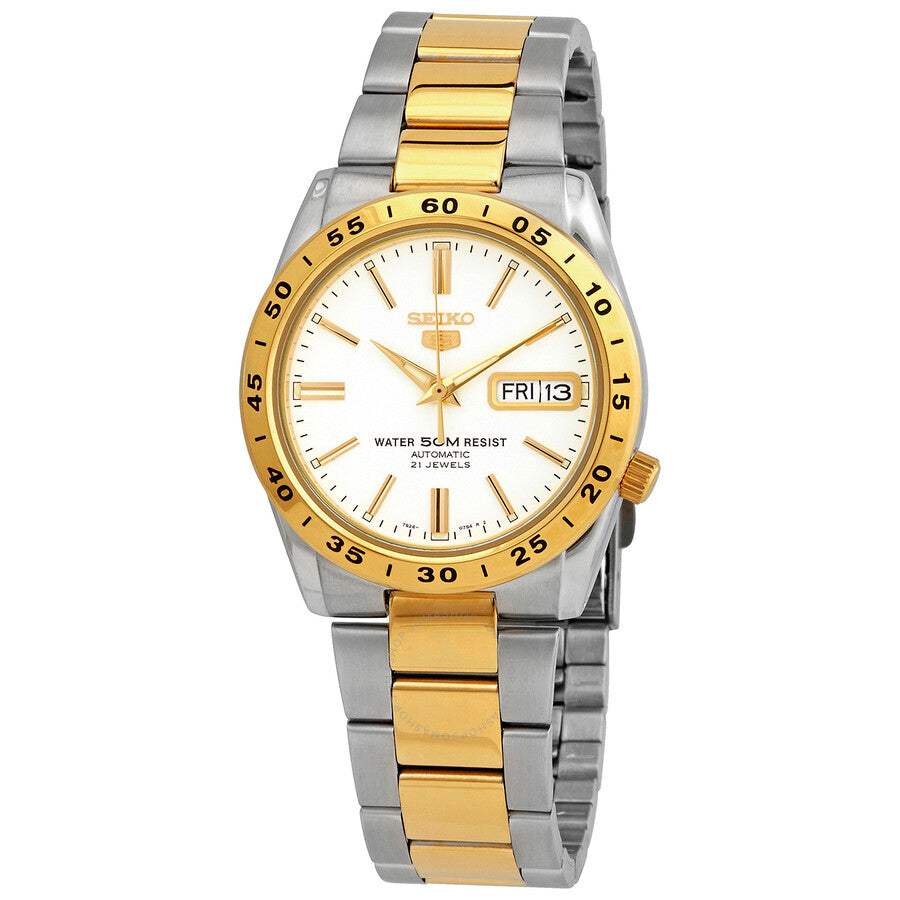 Seiko Automatic White Dial Two-tone Ladies Watch SNKE04 - Watches of America