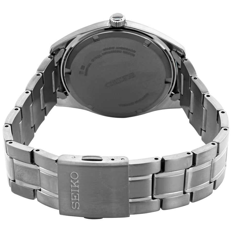 Seiko Classic Quartz Blue Dial Grey Titanium Men's Watch SUR373