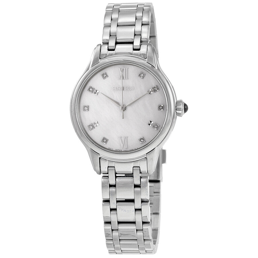Seiko Core Quartz Diamond Mother of Pearl Dial Ladies Watch SRZ537P1 - The Watches Men & Co