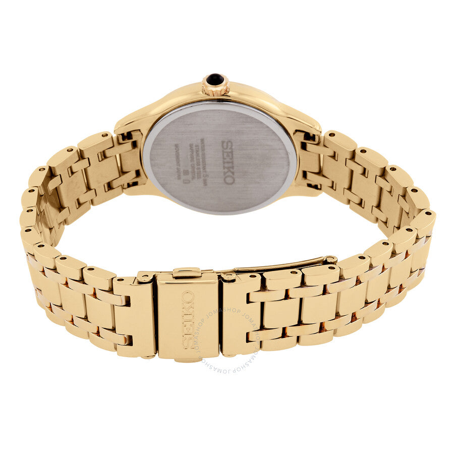 Seiko Discover More Quartz Diamond Gold Dial Ladies Watch SRZ552P1 - The Watches Men & Co #3