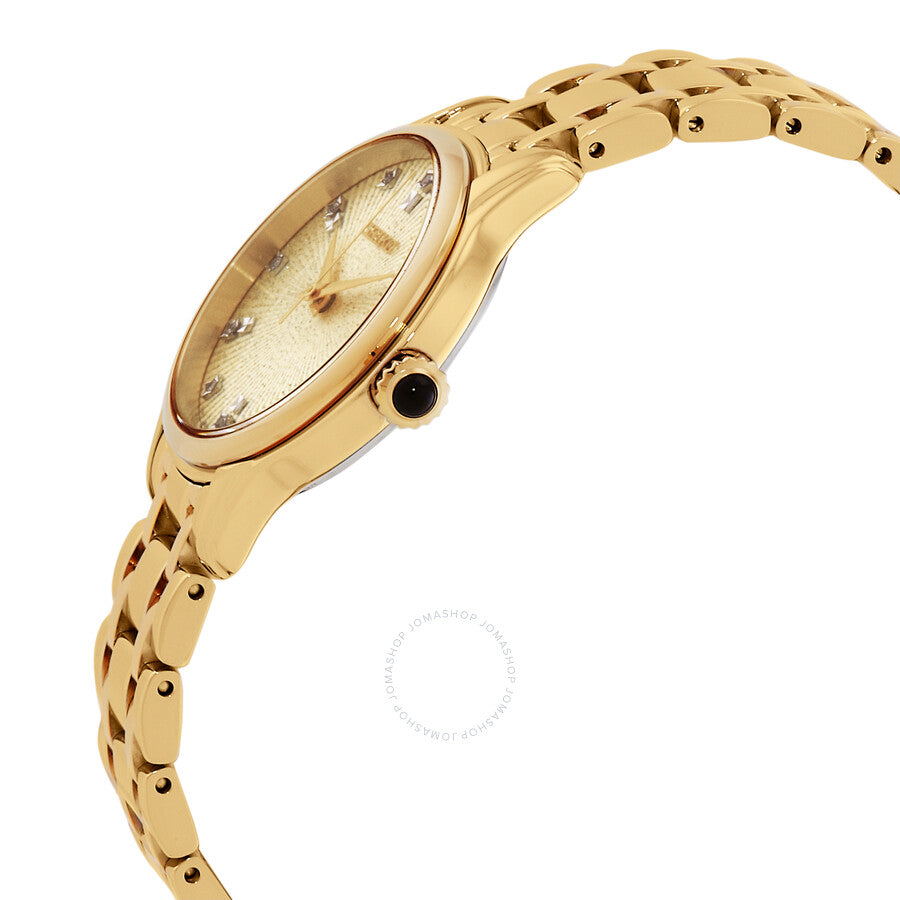 Seiko Discover More Quartz Diamond Gold Dial Ladies Watch SRZ552P1 - The Watches Men & Co #2