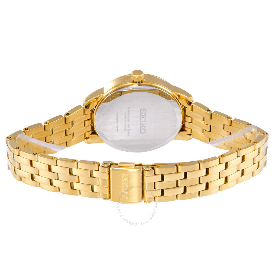 Seiko Essentials Quartz Champagne Dial Ladies Watch SUR444