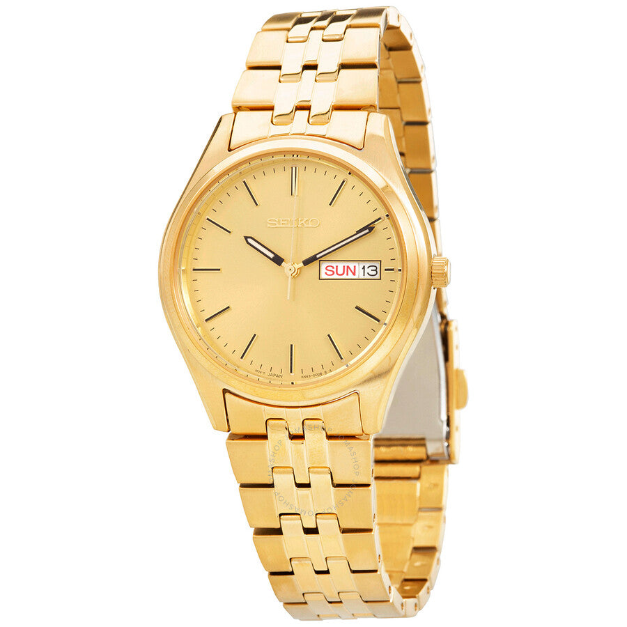 Seiko Essentials Quartz Gold Dial Men's Watch SUR434