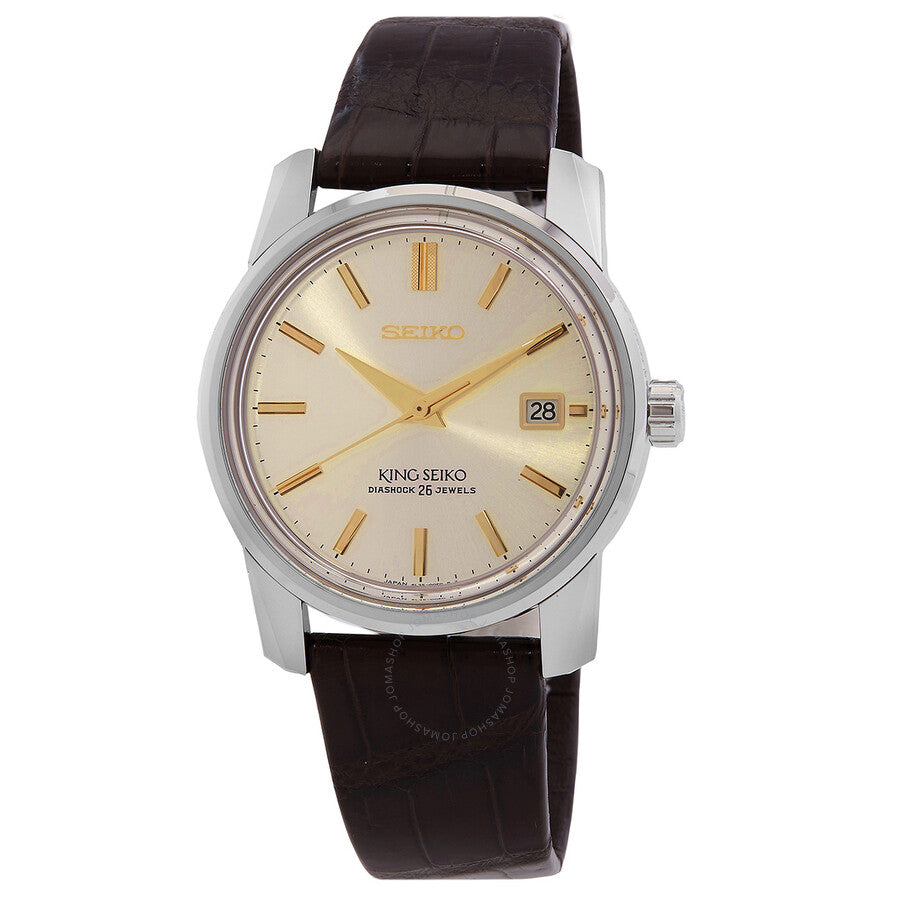 Seiko Luxe King Seiko Automatic Champagne Dial Unisex Watch SJE087 - The Watches Men & Co