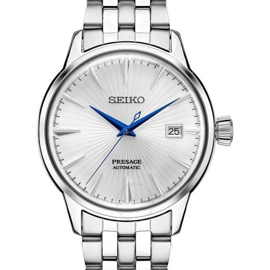 Seiko Presage Automatic Silver Dial Stainless Steel Men's Watch SRPB77 - Watches of America