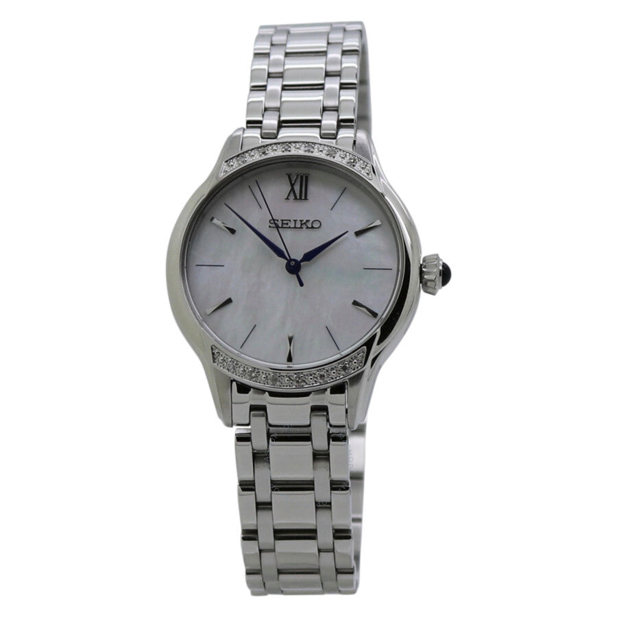 Seiko Quartz White Dial Stainless Steel Ladies Watch SRZ543P1 - The Watches Men & Co