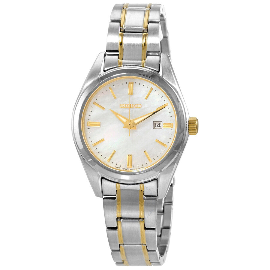 Seiko Quartz White Dial Two-tone Ladies Watch SUR636P1 - The Watches Men & Co
