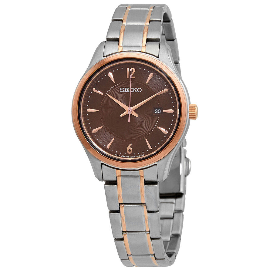 Seiko Sapphire Quartz Brown Dial Ladies Watch SUR476P1 - The Watches Men & Co
