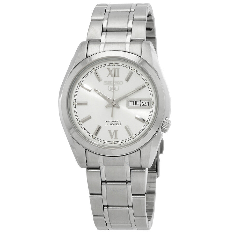Seiko 5 Automatic Silver Dial Men's Watch SNKL51K1 - Watches of America