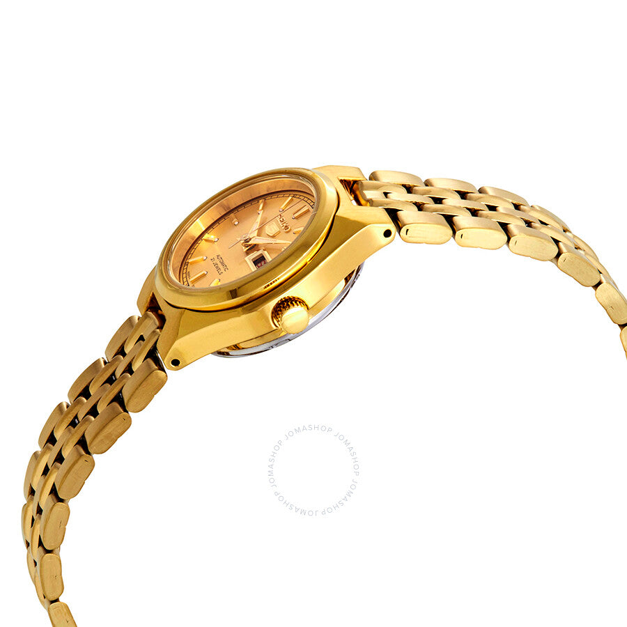 Seiko Series 5 Automatic Gold Dial Ladies Watch SYMA04 - The Watches Men & Co #2