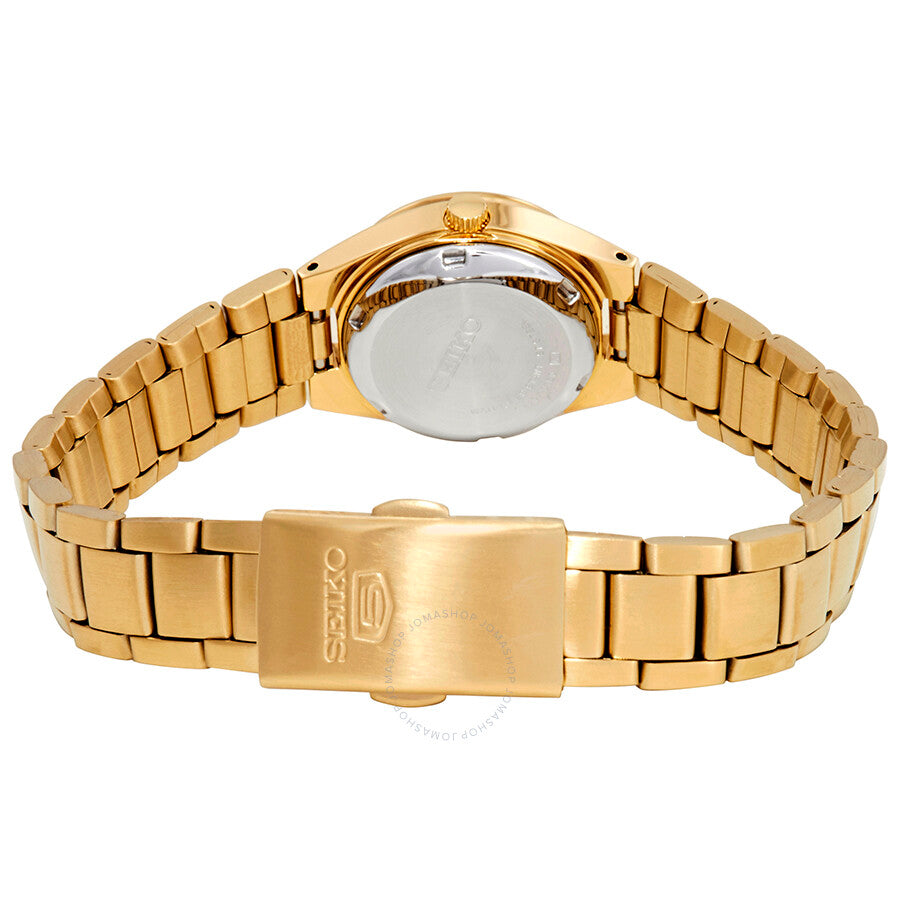 Seiko Series 5 Automatic Gold Dial Ladies Watch SYMC18 - The Watches Men & Co #3