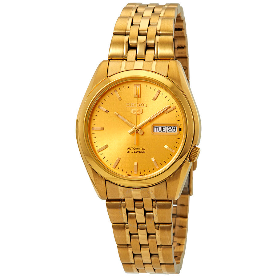 Seiko Series 5 Automatic Gold Dial Men's Watch SNK366 - The Watches Men & Co