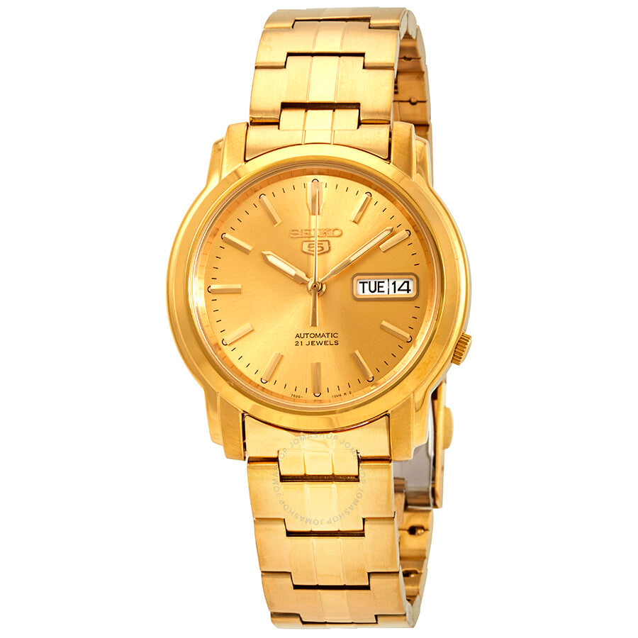 Seiko Series 5 Automatic Gold Dial Men's Watch SNKK76 - The Watches Men & Co