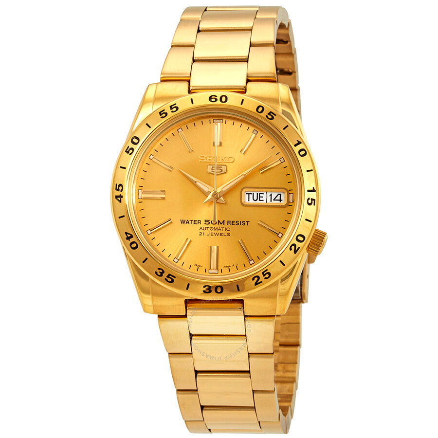 Seiko Series 5 Automatic Gold Dial Watch SNKE06K1S - Watches of America
